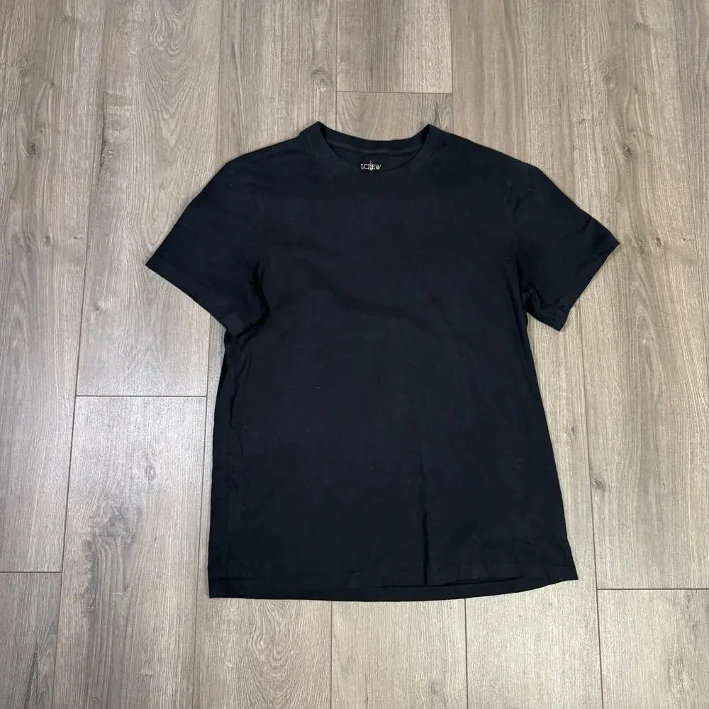 J.Crew Slim Sueded Cotton Polo Shirt Mens L Black Button Down Pullover BY744 SS